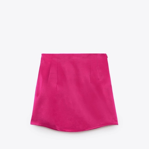 Zara blogger pink satin Rffect skirt - Picture 5 of 15